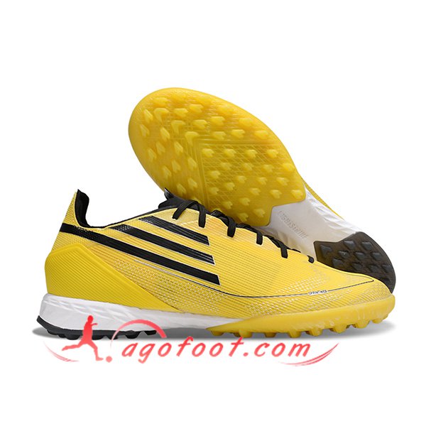 Adidas Chaussures de Foot F50 PRO TF Jaune/Noir