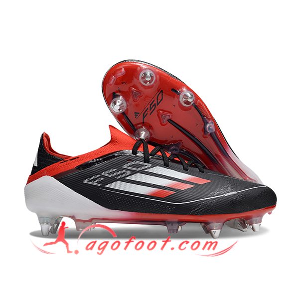 Adidas Chaussures de Foot F50 Elite SG Noir/Orange/Blanc