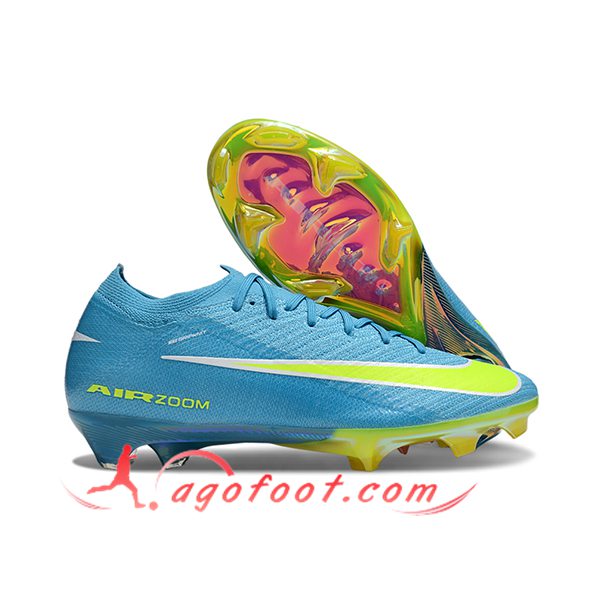 Nike Chaussures de Foot AIR Zoom Mercurial Vapor 16 Elite XXV FG Bleu/Vert