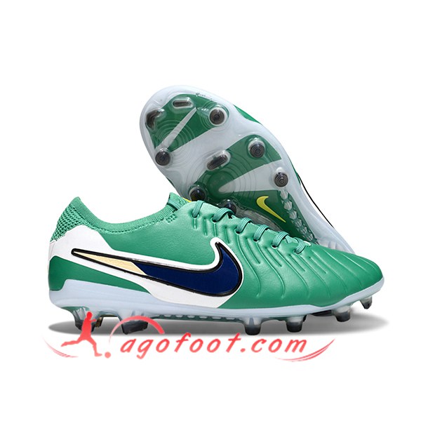 Nike Chaussures de Foot Tiempo Legend X Elite FG Vert/Bleu/Blanc