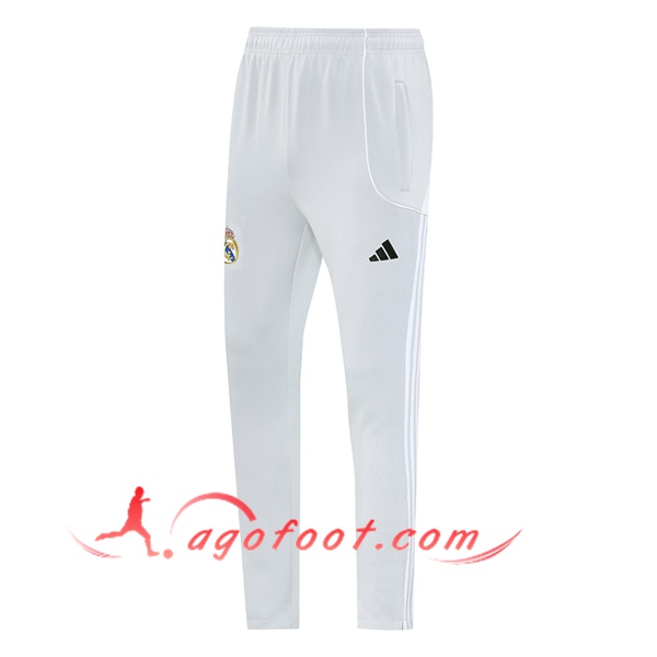 Pantalon Foot Real Madrid Gris/Blanc 2025/2026 -02