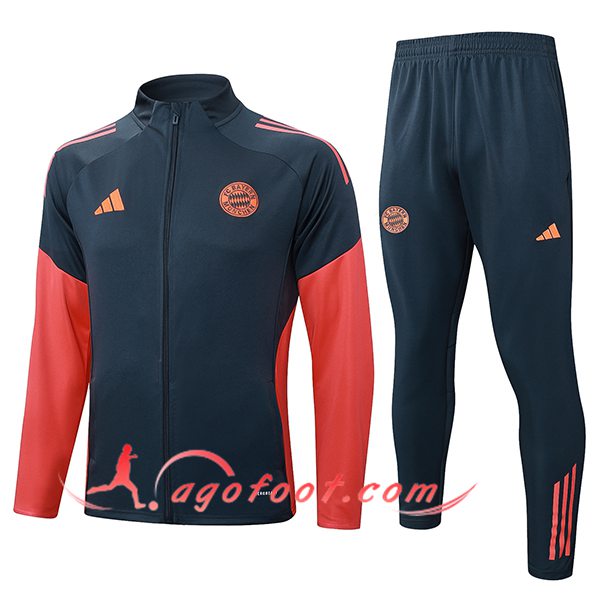 Ensemble Survetement de Foot Veste Bayern Munich Gris/Orange 2025/2026