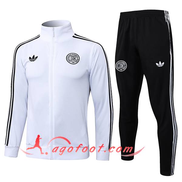 Ensemble Survetement de Foot Veste Allemagne Blanc/Noir 2025/2026