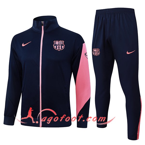 Ensemble Survetement de Foot Veste FC Barcelone Bleu/Rose 2025/2026