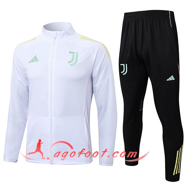Ensemble Survetement de Foot Veste Juventus Blanc/Jaune 2025/2026