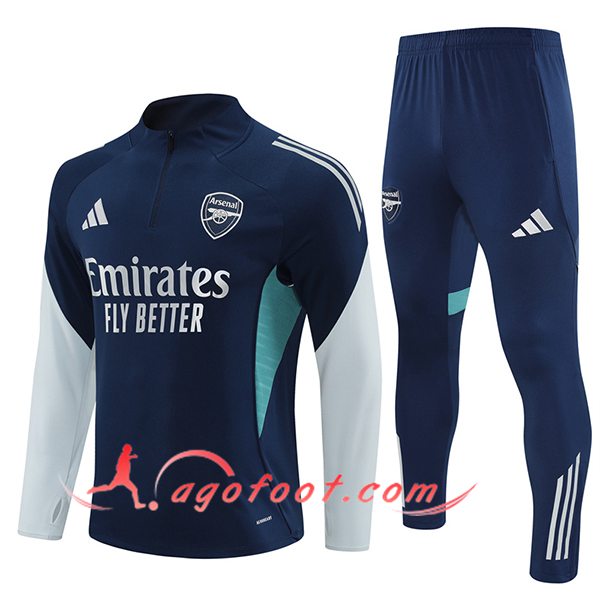 Ensemble Survetement de Foot Arsenal Bleu/Gris 2025/2026