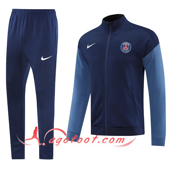 Ensemble Survetement de Foot Veste PSG Bleu Royal 2025/2026 -04