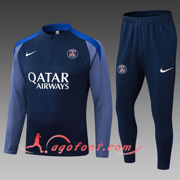 Ensemble Survetement de Foot PSG Enfant Bleu/Gris 2025/2026