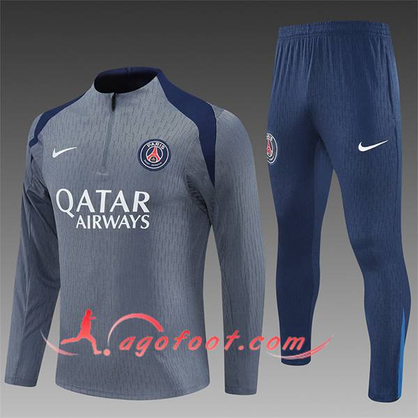 Ensemble Survetement de Foot PSG Enfant Gris/Bleu 2025/2026