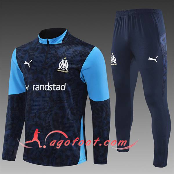 Ensemble Survetement de Foot Marseille Enfant Bleu Royal 2025/2026