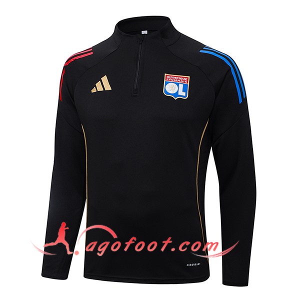 Sweatshirt Training Lyon Noir/Rouge/Bleu 2025/2026