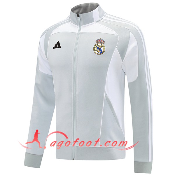 Veste Foot Real Madrid Gris/Blanc 2025/2026