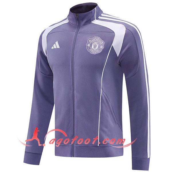 Veste Foot Manchester United Pourpre/Blanc 2025/2026