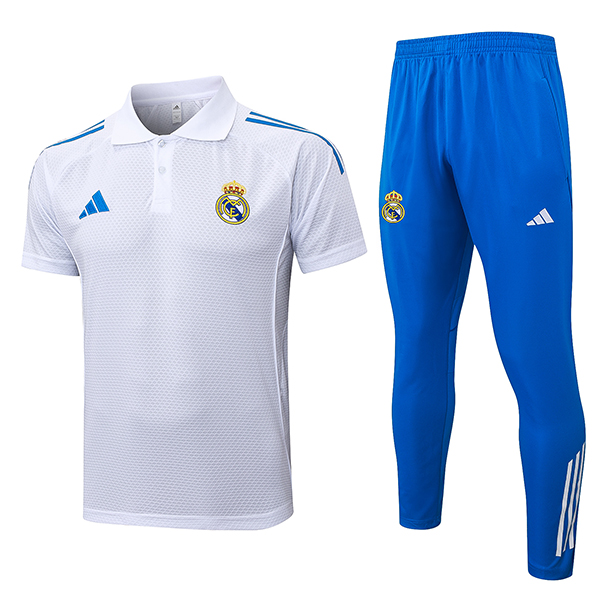 Ensemble Polo Foot Real Madrid Blanc/Bleu 2025/2026