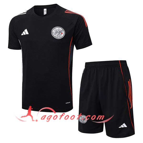 Ensemble Training T-Shirts Ajax Noir/Blanc/Rouge 2025/2026