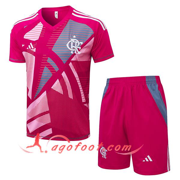 Ensemble Training T-Shirts Flamengo Rose/Gris 2025/2026