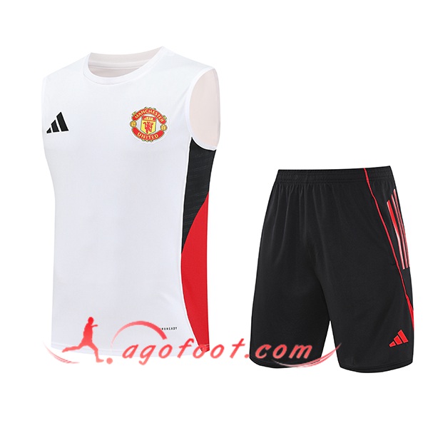 Ensemble Training Debardeurs Manchester United Blanc/Noir/Rouge 2025/2026