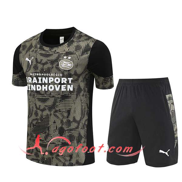 Ensemble Training T-Shirts PSV Eindhoven Brun/Noir 2025/2026