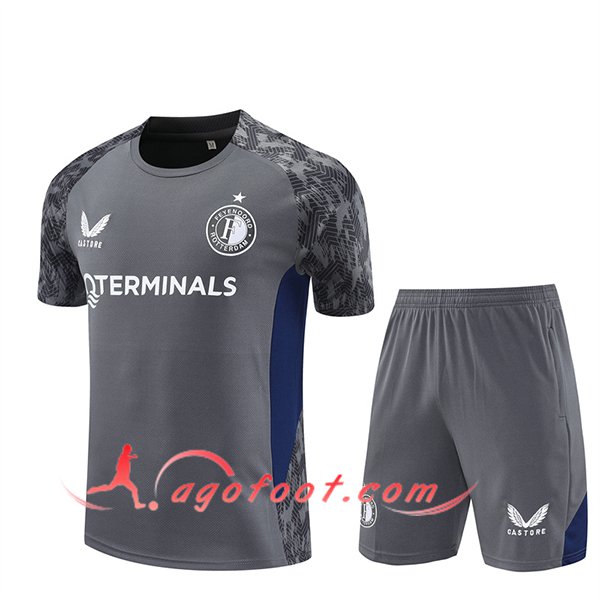 Ensemble Training T-Shirts Feyenoord Gris/Bleu 2025/2026