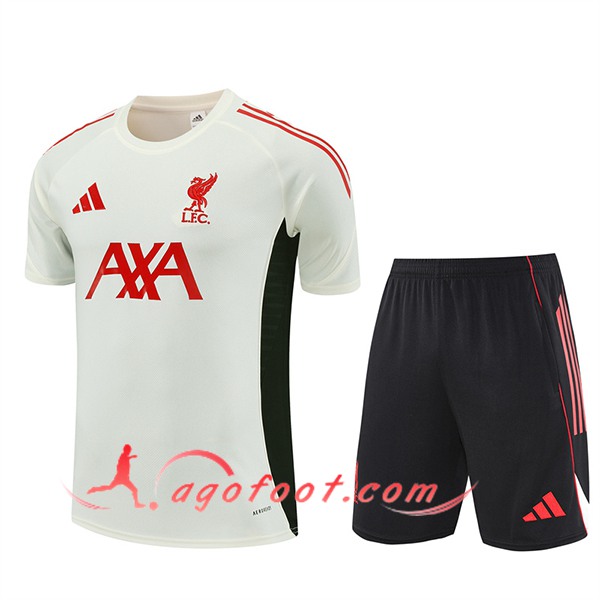 Ensemble Training T-Shirts FC Liverpool Beige/Noir/Rouge 2025/2026