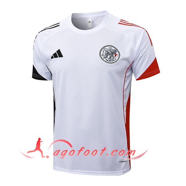 Training T-Shirts Ajax Blanc/Noir/Rouge 2025/2026