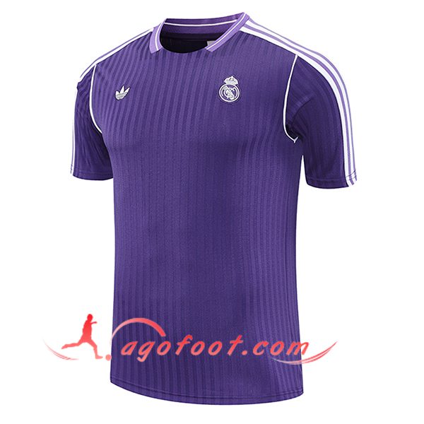 Training T-Shirts Real Madrid Pourpre/Blanc 2025/2026 -02