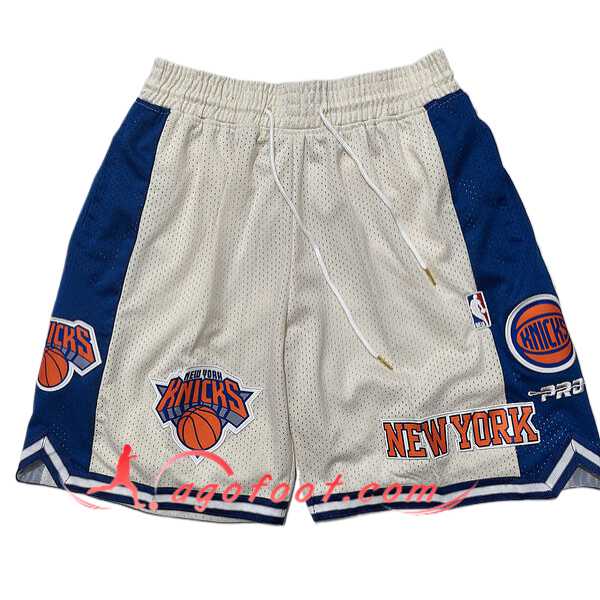 Shorts NBA New York Knicks 2025/26 Beige/Bleu/Orange