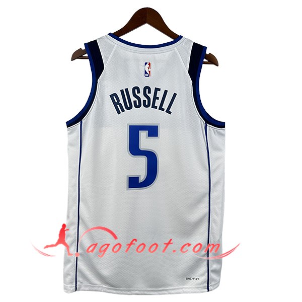 Maillot Dallas Mavericks (RUSSELL #5) 2025/26 Blanc/Bleu/Noir