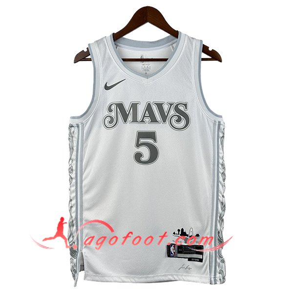 Maillot Dallas Mavericks (RUSSELL #5) 2025/26 Blanc/Gris