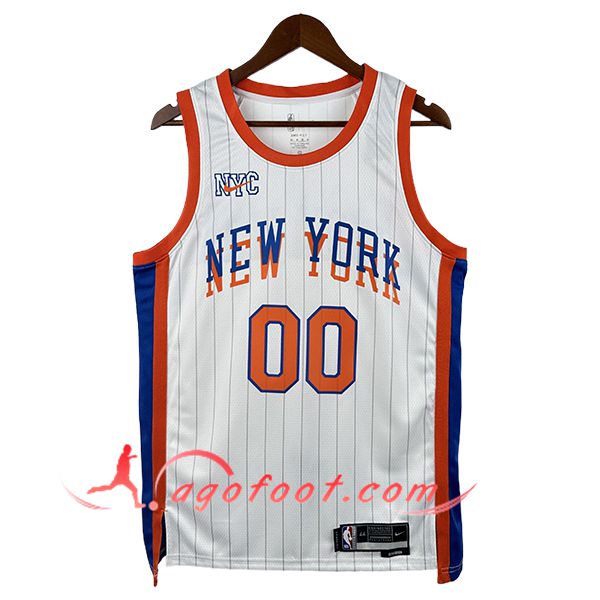 Maillot New York Knicks (CLARKSON #00) 2025/26 Blanc/Orange/Bleu