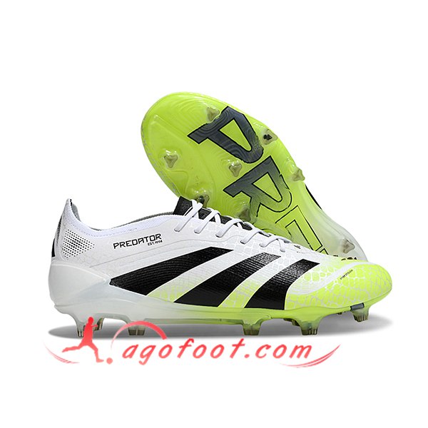 Adidas Chaussures de Foot 25 Predator Elite FG Blanc/Noir/Vert