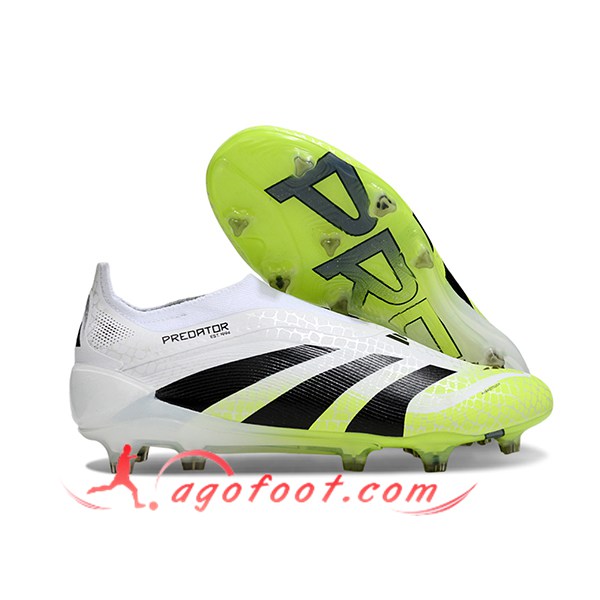Adidas Chaussures de Foot 25 Predator Elite LL FG Blanc/Noir/Vert