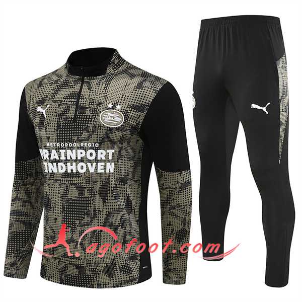 Ensemble Survetement de Foot PSV Eindhoven Brun/Noir 2025/2026