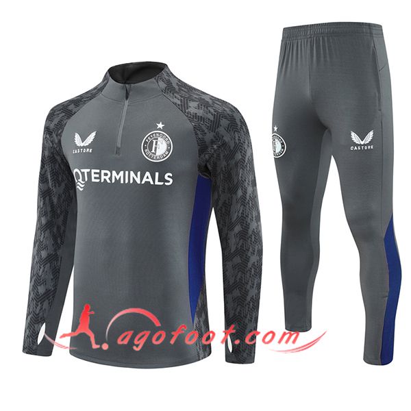 Ensemble Survetement de Foot Feyenoord Gris/Bleu 2025/2026