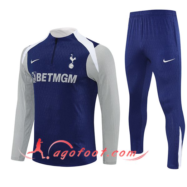 Ensemble Survetement de Foot Tottenham Hotspur Bleu/Gris/Blanc 2025/2026