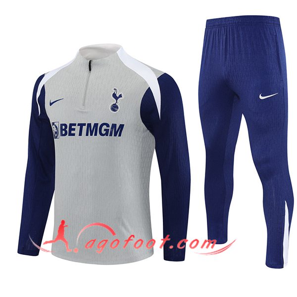 Ensemble Survetement de Foot Tottenham Hotspur Gris/Bleu/Blanc 2025/2026