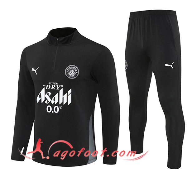 Ensemble Survetement de Foot Manchester City Noir/Gris/Blanc 2025/2026