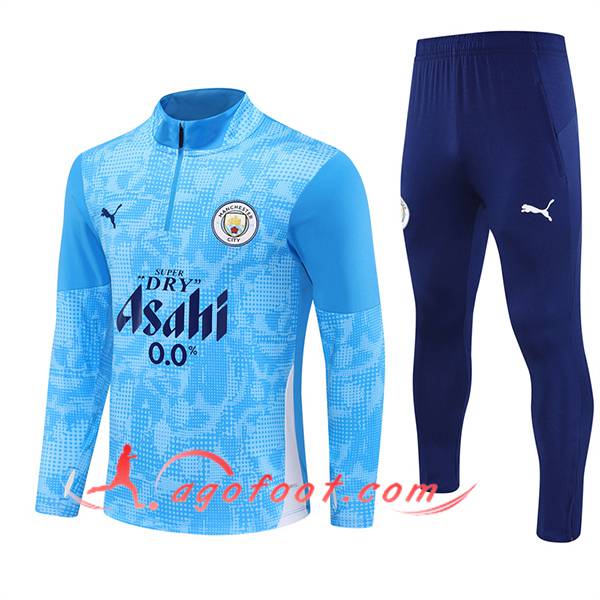 Ensemble Survetement de Foot Manchester City Bleu Clair 2025/2026