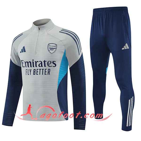 Ensemble Survetement de Foot Arsenal Gris/Bleu 2025/2026 -02