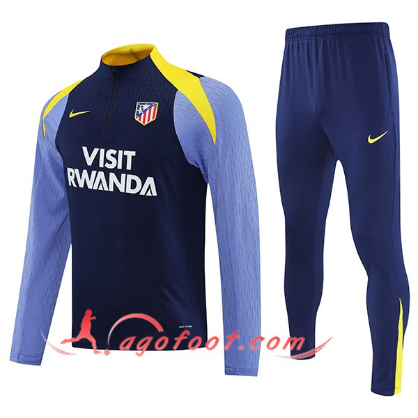 Ensemble Survetement de Foot Atletico Madrid Bleu/Pourpre/Jaune 2025/2026