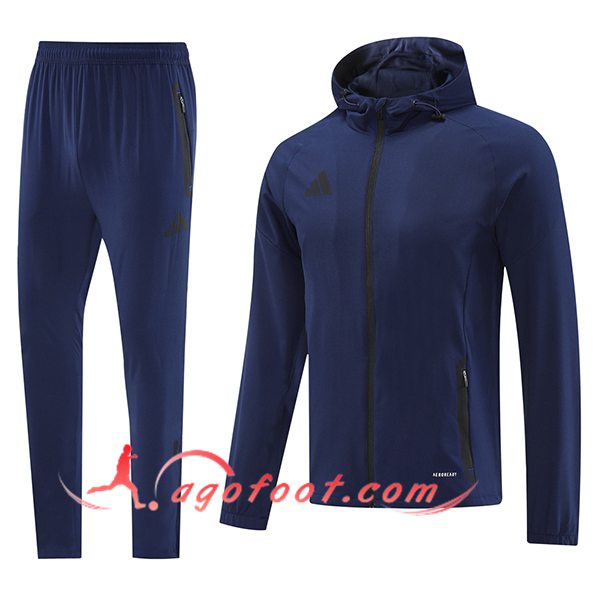 Ensemble Survetement Veste A Capuche Coupe-Vent Adidas Bleu Royal 2025/2026