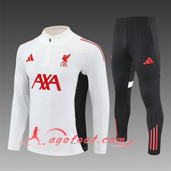 Ensemble Survetement de Foot FC Liverpool Enfant Beige/Noir/Rouge 2025/2026