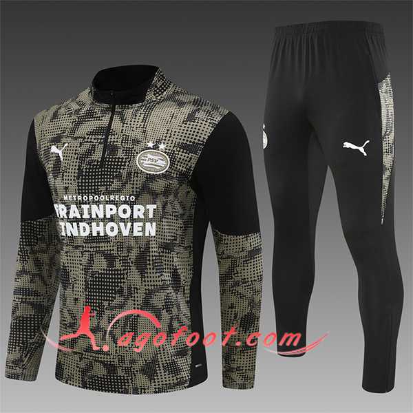 Ensemble Survetement de Foot PSV Eindhoven Enfant Brun/Noir 2025/2026