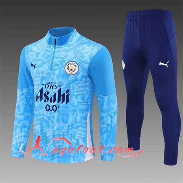 Ensemble Survetement de Foot Manchester City Enfant Bleu Clair 2025/2026