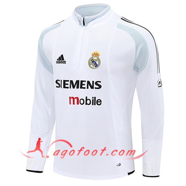 Sweatshirt Training Real Madrid Blanc/Noir/Gris 2025/2026
