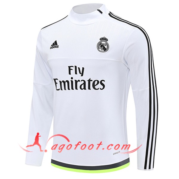 Sweatshirt Training Real Madrid Blanc/Noir/Vert 2025/2026 -02