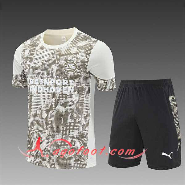 Ensemble Training T-Shirts PSV Eindhoven Enfant Beige/Brun 2025/2026