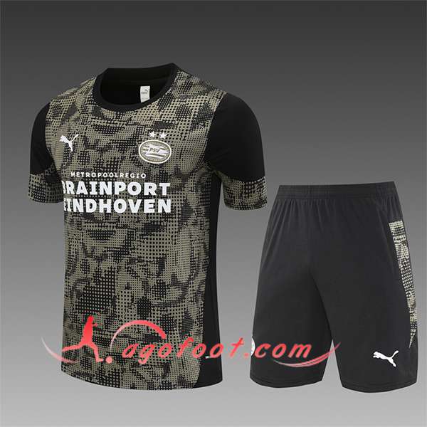 Ensemble Training T-Shirts PSV Eindhoven Enfant Brun/Noir 2025/2026