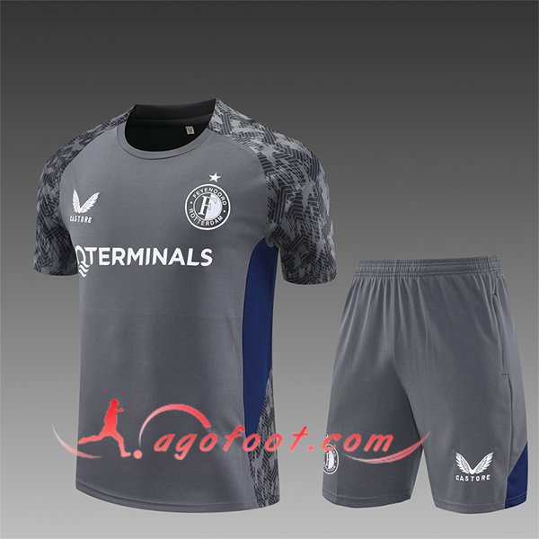 Ensemble Training T-Shirts Feyenoord Enfant Gris/Bleu 2025/2026