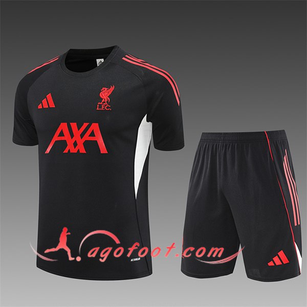 Ensemble Training T-Shirts FC Liverpool Enfant Noir/Rouge 2025/2026